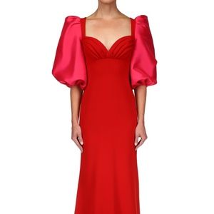 Badgley Mischka Odessa Fitted Gown With Balloon Sleeves